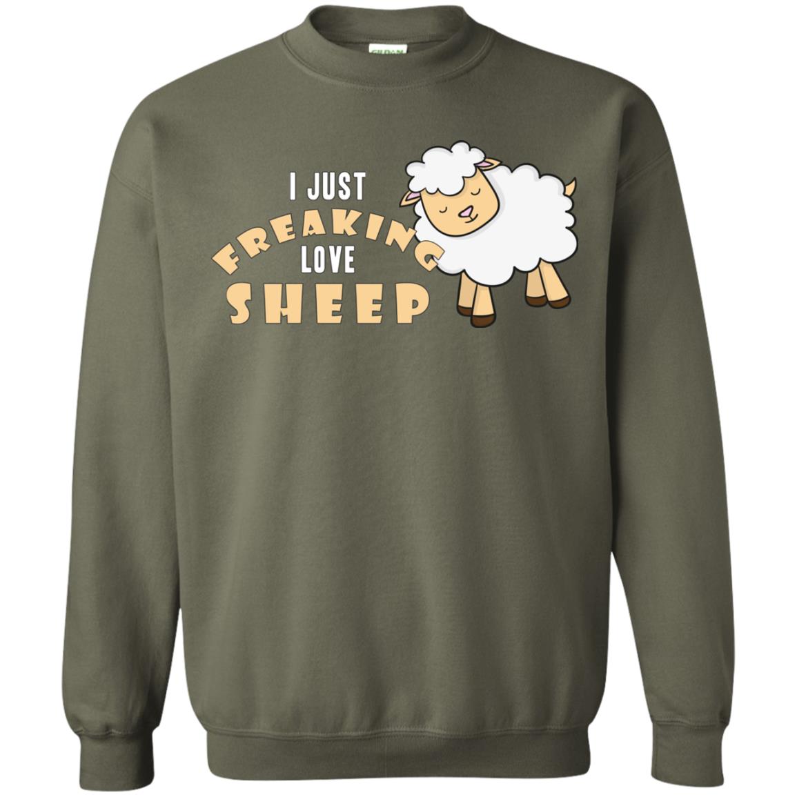 I Just Freaking Love Sheep Shirt Military Green