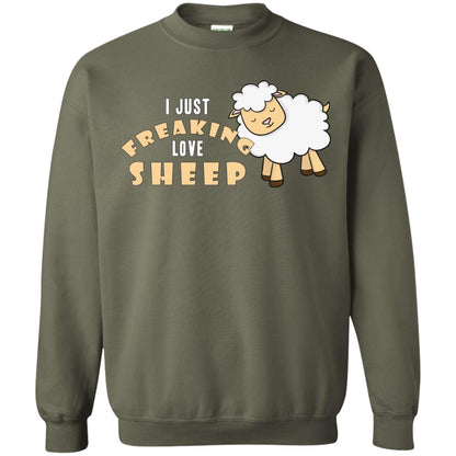 I Just Freaking Love Sheep Shirt Military Green