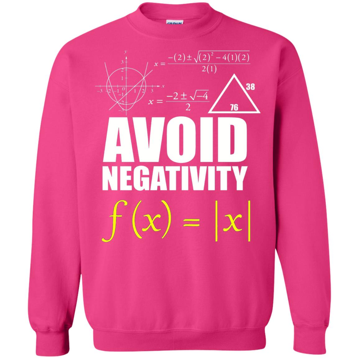 Avoid Negativity Math Teacher T-shirt Heliconia