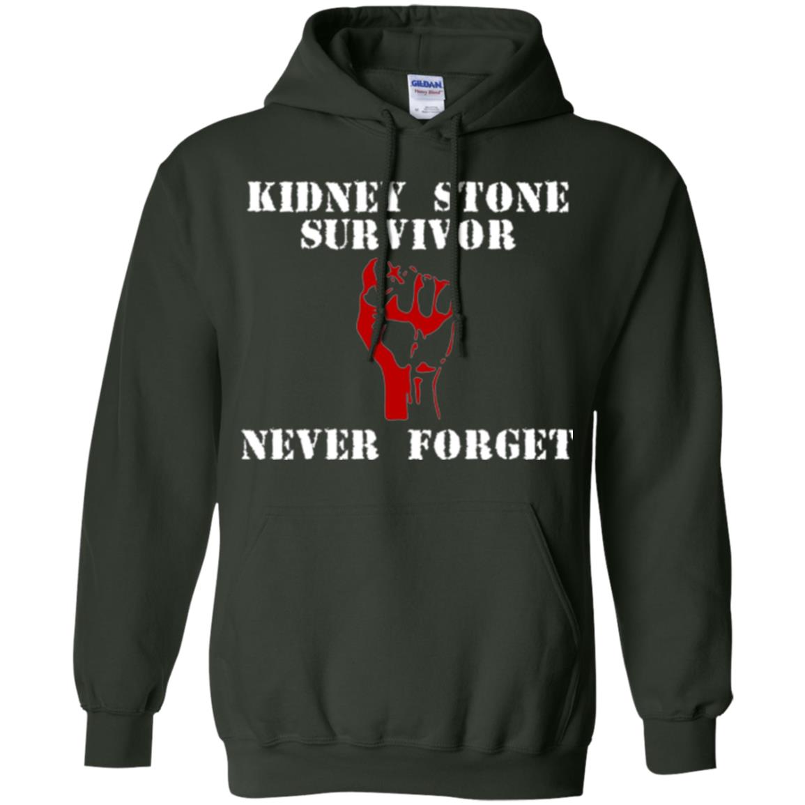 Kidney Stone Survivor Never Forget T-shirt Forest Green