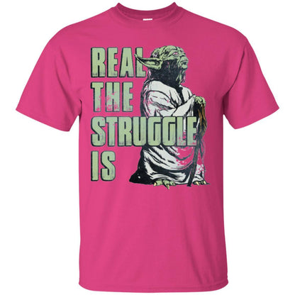 Film T-shirt Star Wars Yoda Real The Struggle Is Graphic Heliconia