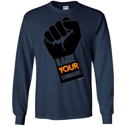 Raise Your Standards Motivatitonal Fitnoquit T-shirt Navy