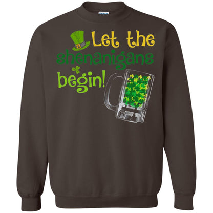 Let The Shenanigans Begin St. Patrick_s Day T-shirt Dark Chocolate