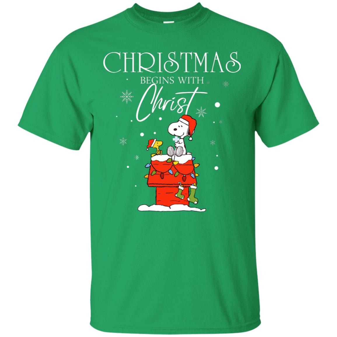 Christmas Begins With Christ Shirt Irish Green