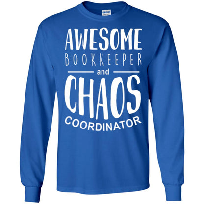 Bookeeper T-shirt Awesome Bookkeeper And Chaos Coordinator Royal