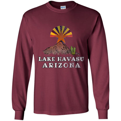 Lake Havasu Arizona T-shirt Flag Inspired Desert Scenery Maroon