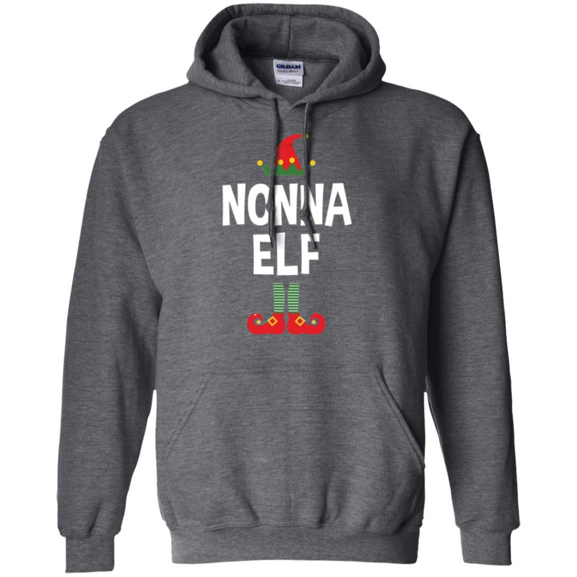 Christmas T-shirt Nonna Elf Christmas Pajamas Dark Heather