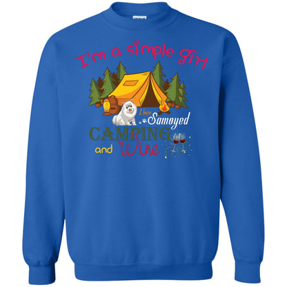 I’m A Simple Girl I Love Samoyed Camping And Wine Shirt Royal