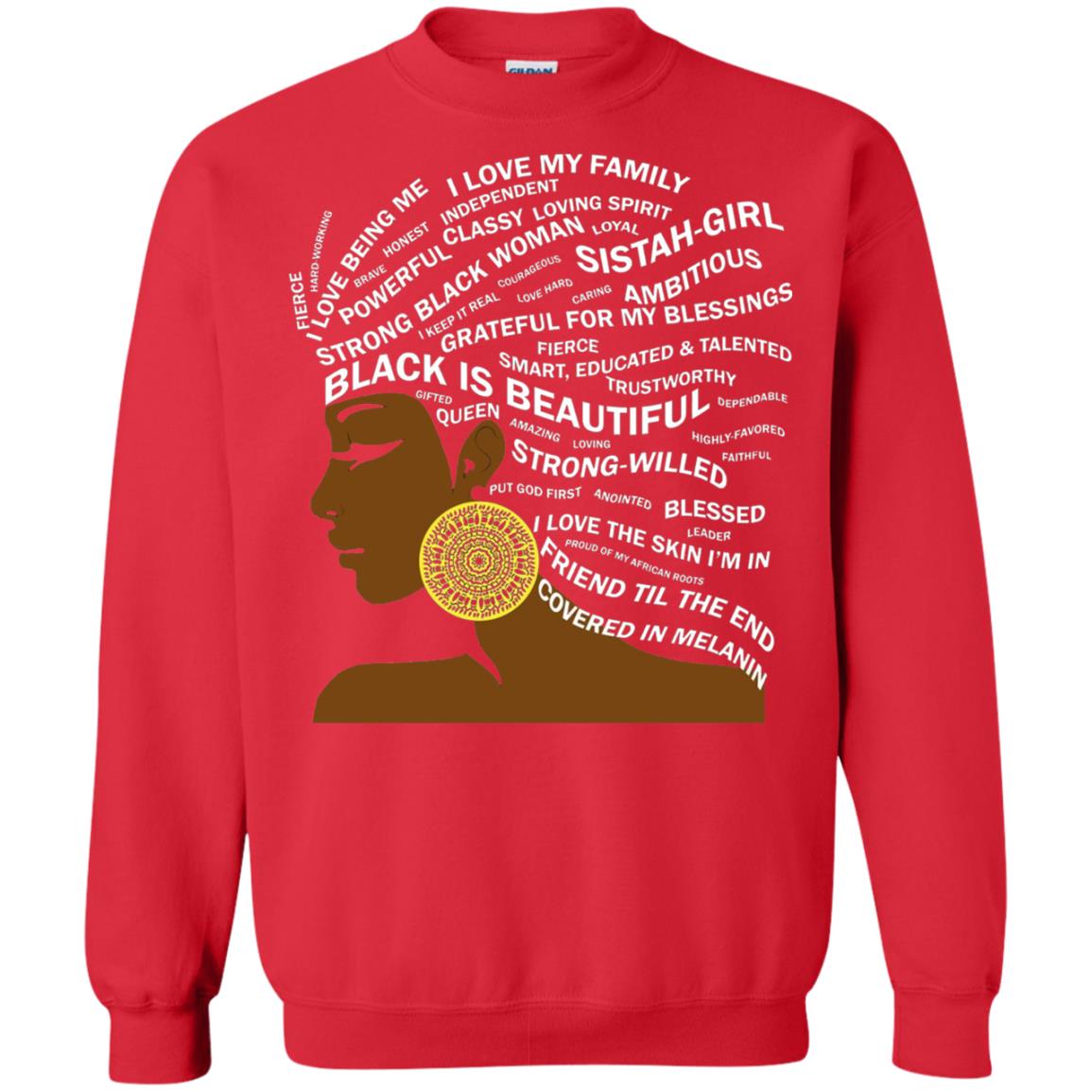 Black Is Beautiful Black History Month Word Art T-shirt Red