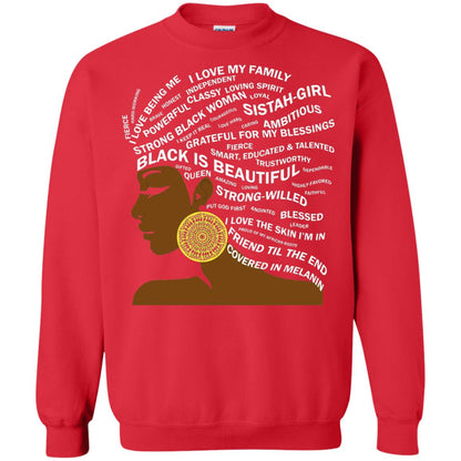Black Is Beautiful Black History Month Word Art T-shirt Red