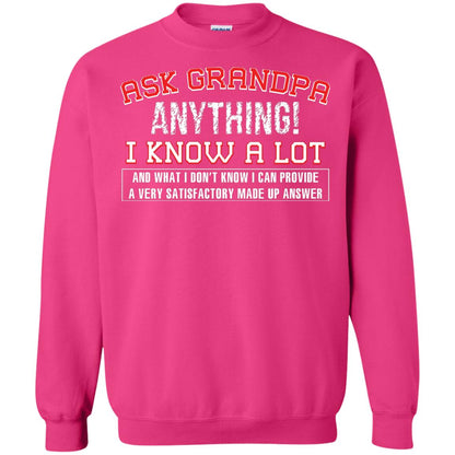 Ask Grandpa Anything I Know A Lot Funny Saying Gift Shirt For Papa Heliconia