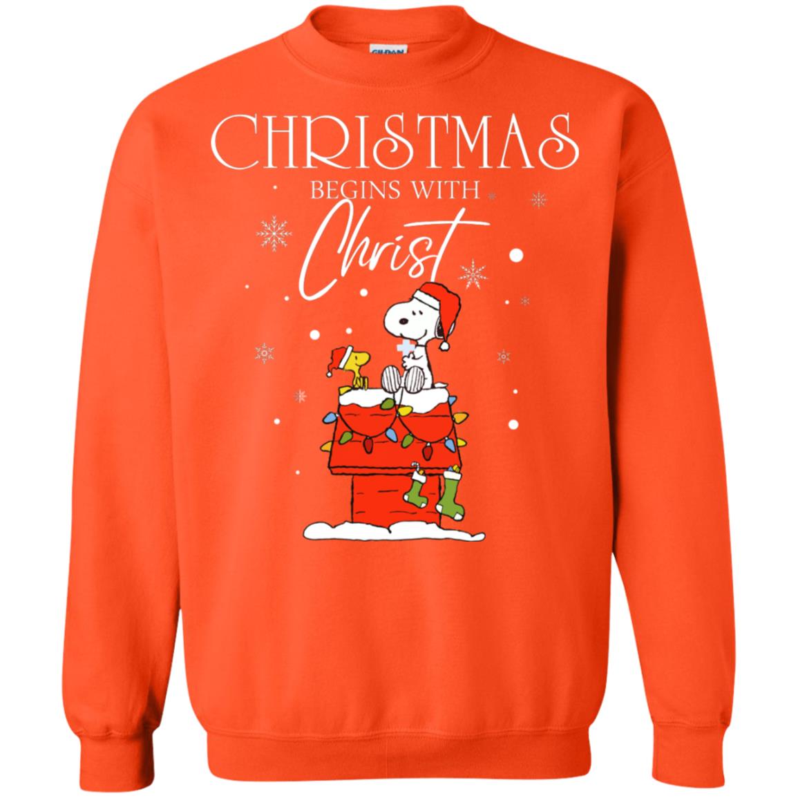Christmas Begins With Christ Shirt Orange