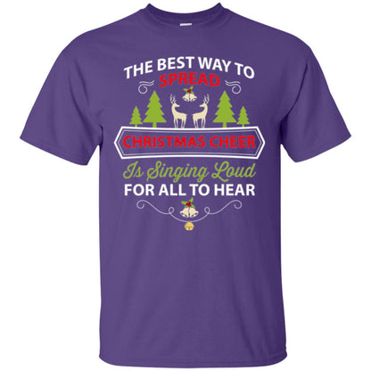 Christmas T-shirt Spread Christmas Cheer Singing Loud For All To Hear Purple