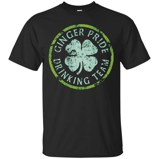 Funny Ginger Pride Drinking Team Irish T-shirt Black
