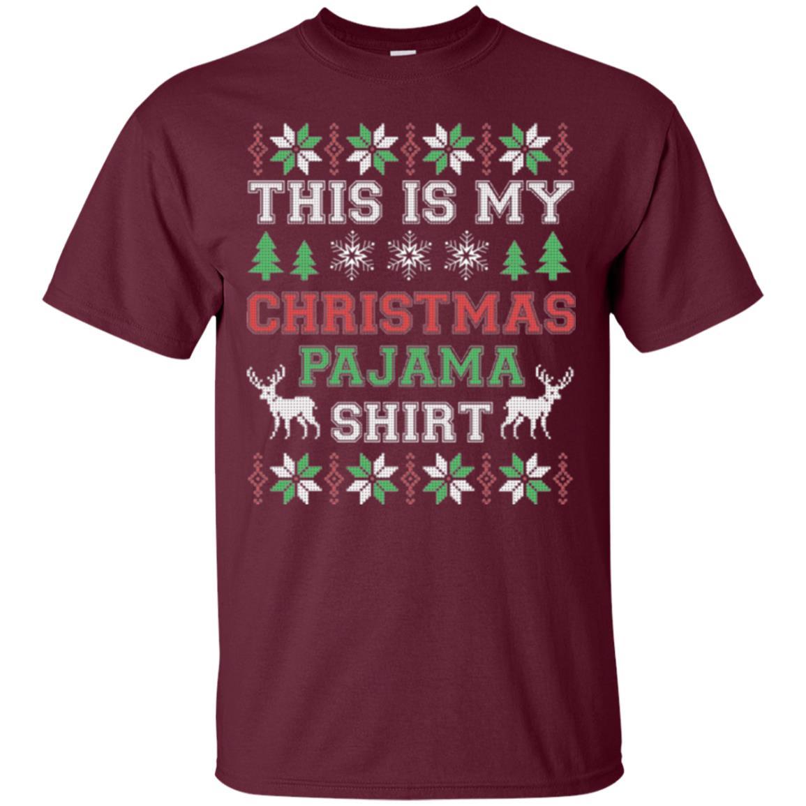 Christmas T-shirt This Is My Christmas Pajama Maroon