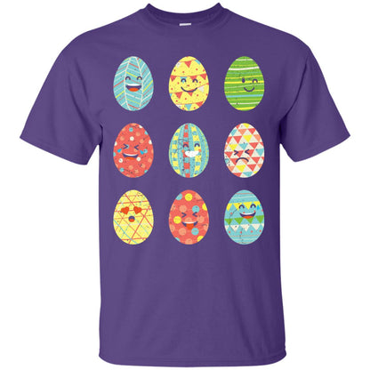 Happy Egg Emoji Easter Sunday Egg Hunt T-shirt Purple