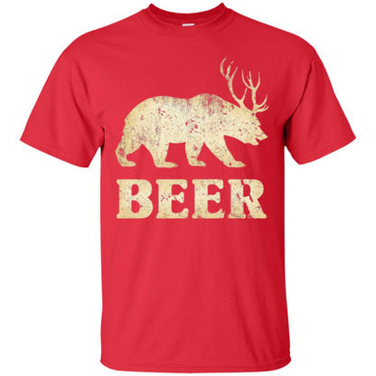 Beer T-shirt Vintage Bear Deer Red