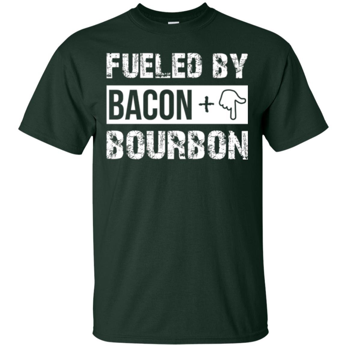 Whisky T-shirt Fueled By Bacon And Bourbon Forest Green