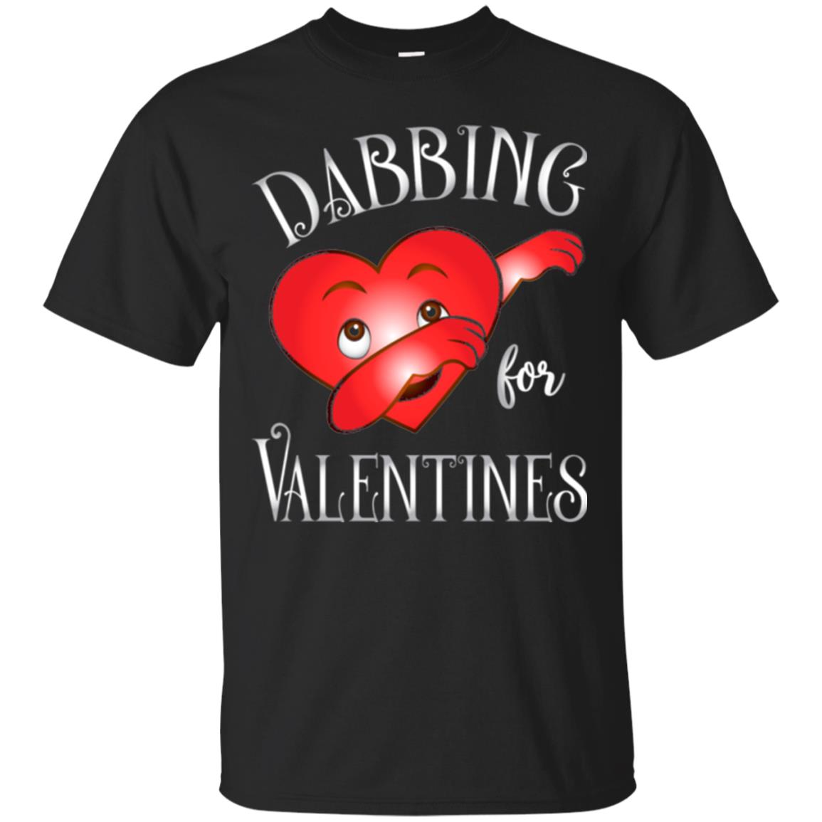 Valentines Day T-shirt Dabbing Heart T-shirt Black