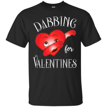 Valentines Day T-shirt Dabbing Heart T-shirt Black