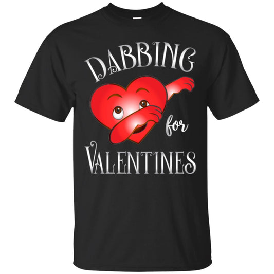 Valentines Day T-shirt Dabbing Heart T-shirt Black