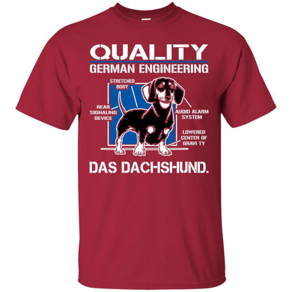 Quality German Engineering Das Dachshund Dog Lover T-shirt Cardinal