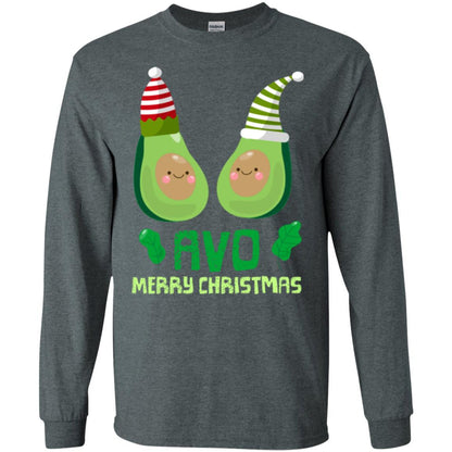 Avocado Merry Christmas T-shirt Dark Heather