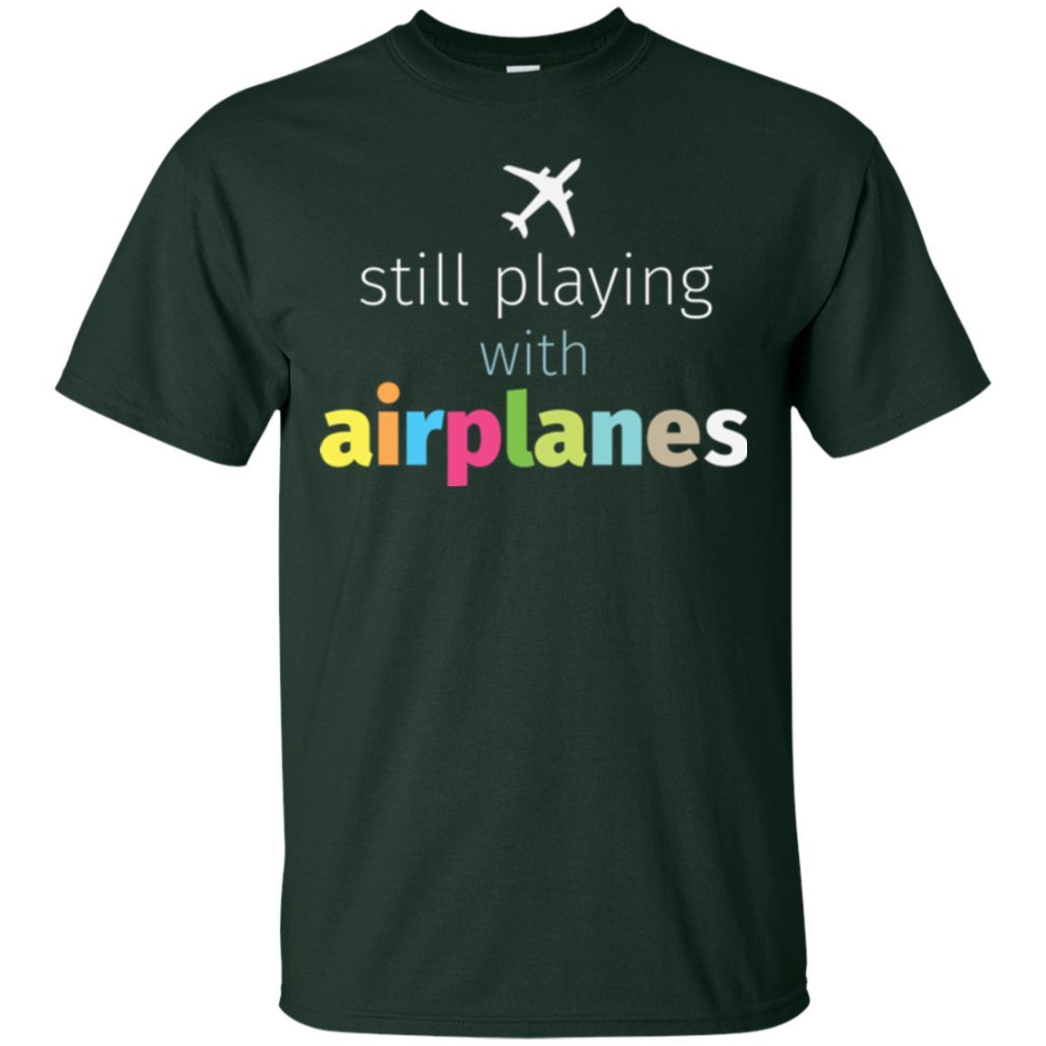 Pilot T-shirt Still Playing With Airplanes Forest Green