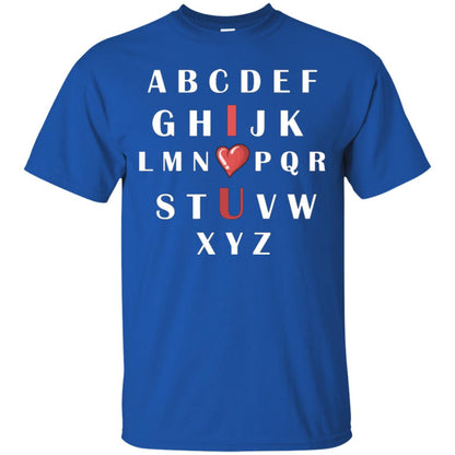 Alphabet I Love You T-shirt Royal