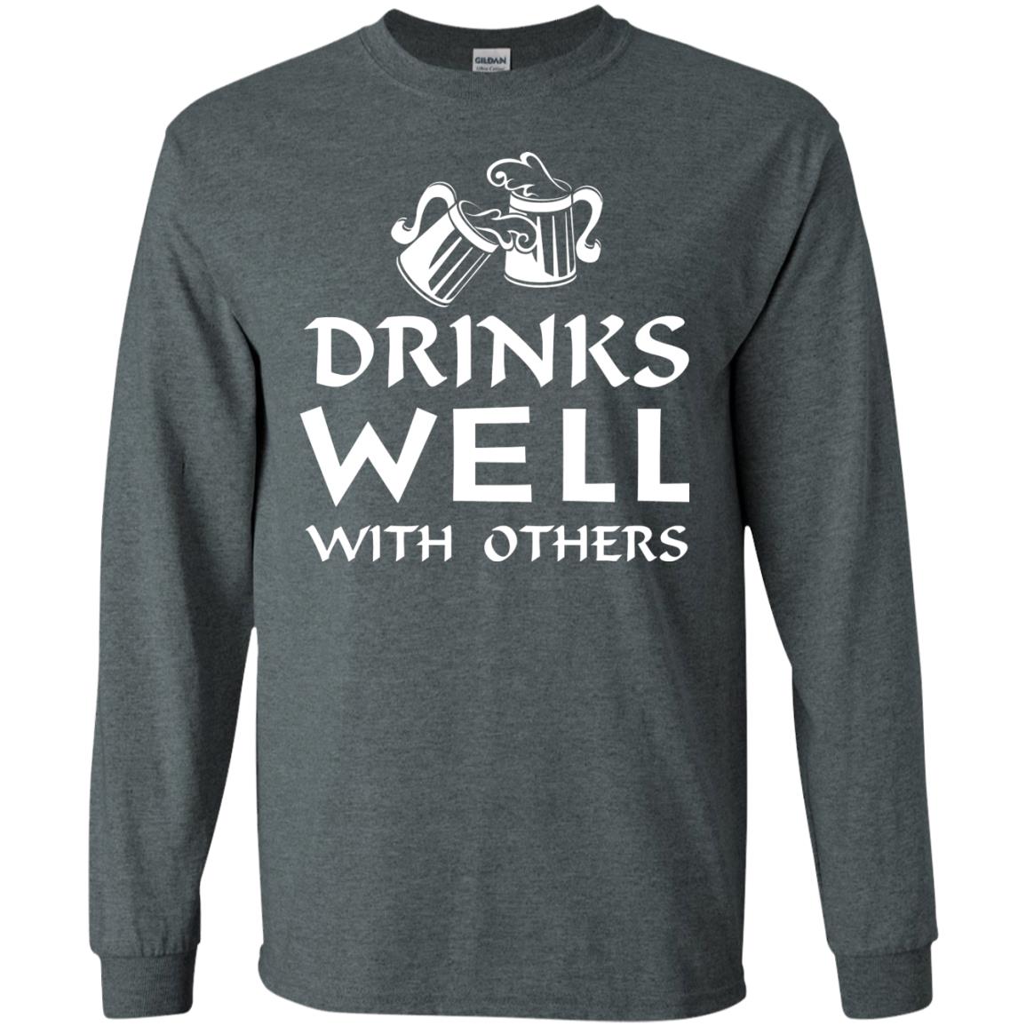 Drinks Well With Others St. Patrick_s Day T-shirt Dark Heather