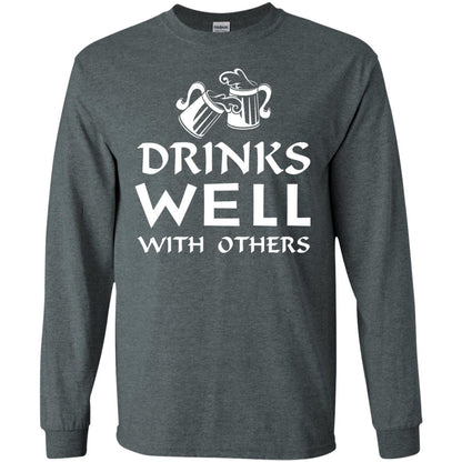 Drinks Well With Others St. Patrick_s Day T-shirt Dark Heather