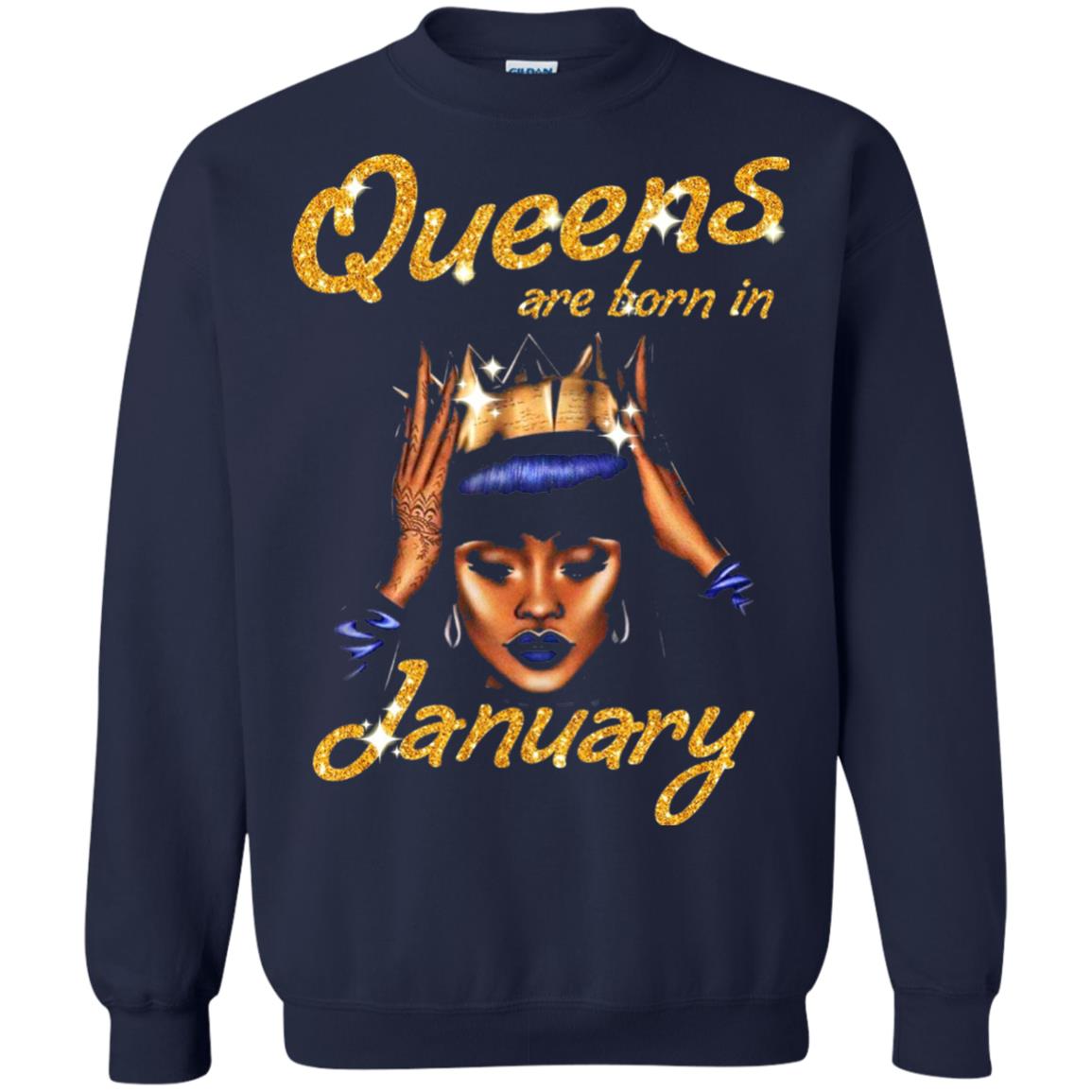 Birthday T-shirt Queens Are Born In January Navy