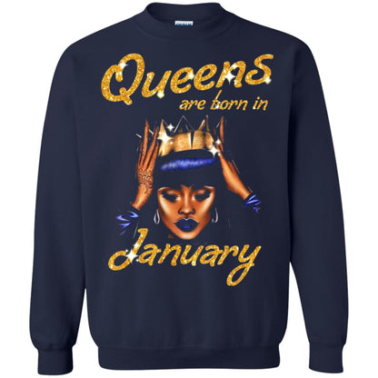 Birthday T-shirt Queens Are Born In January Navy