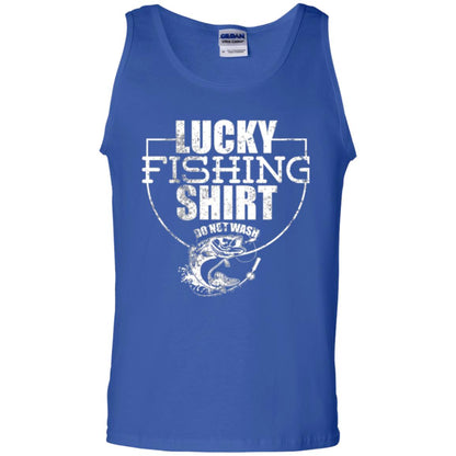 Fisherman T-shirt Lucky Fishing Shirt Do Not Wash Royal