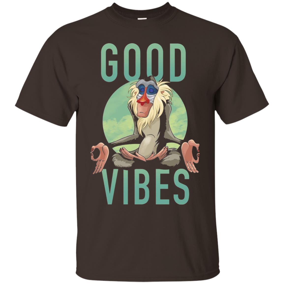 Disney Lion King Rafiki Meditate Good Vibes Graphic T-shirt Dark Chocolate