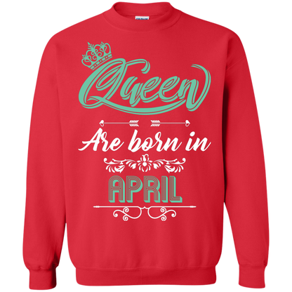 Brithday T-Shirt Queen Are Born In April Red
