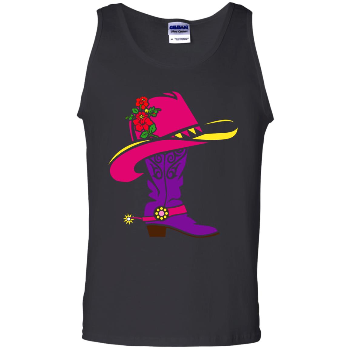 Cowgirl Boots With Hat T-shirt Black