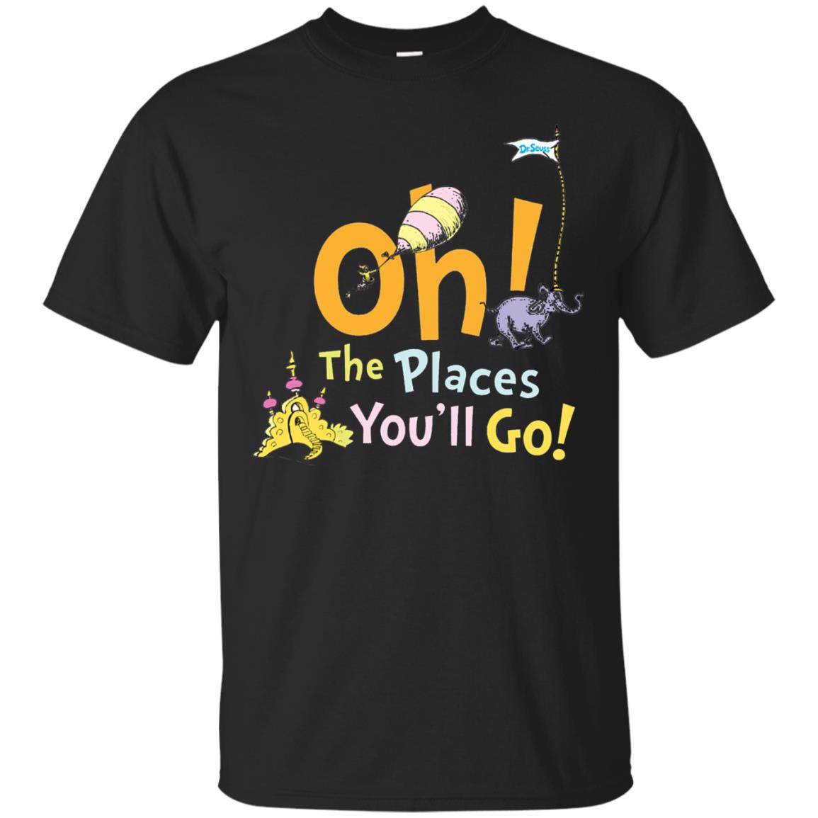 Read Across America Day T-shirt Dr. Seuss Oh The Places You_ll Go Black
