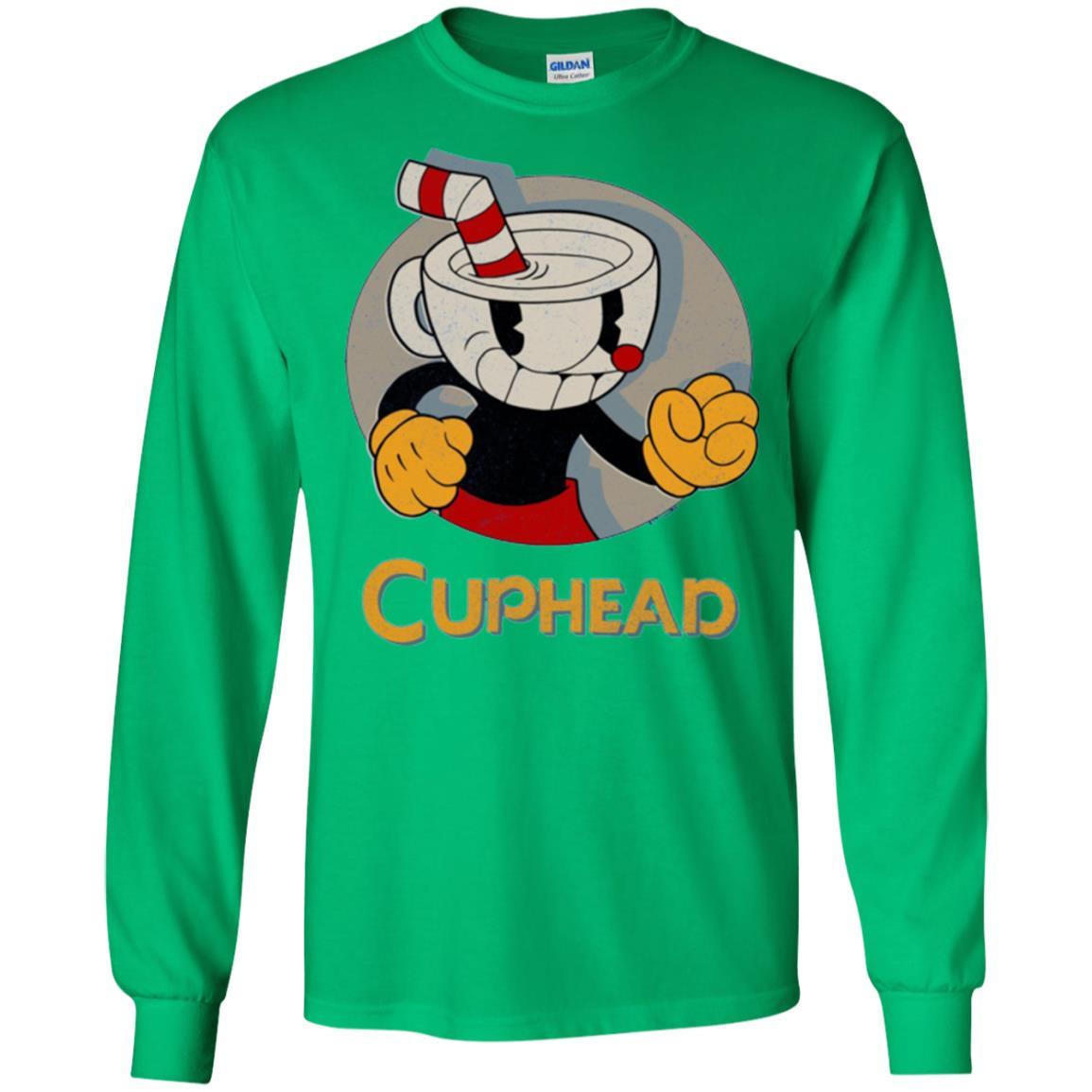 Cuphead Circle Shadow Profile Vintage Graphic T-shirt Irish Green