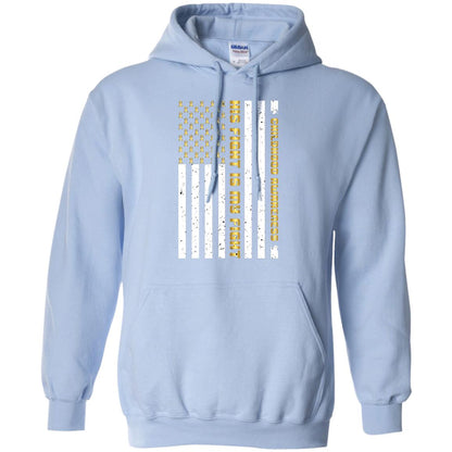 Childhood Awareness His Fight Is My Fight Gold Ribbon Stars Flag Of Usa Shirt Light Blue