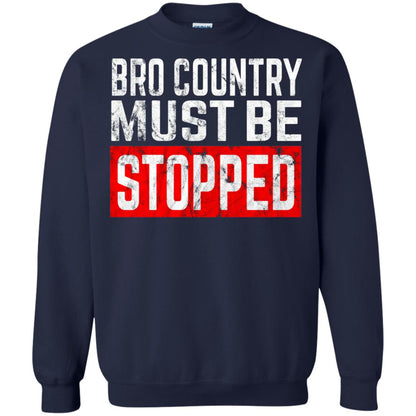 Bro Country Must Be Stopped Traditional Outlaw Country Shirt Navy