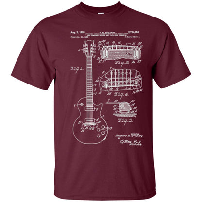 Guitar T-shirt Patent Print 1955 Maroon