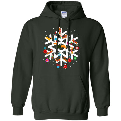 Winter Snow Flower Decorating Bauble And Dachshund X-mas Gift Shirt Forest Green