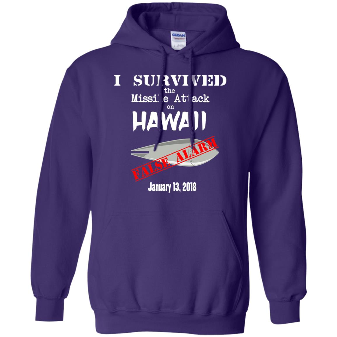 Hawaii Missile Attack Survivor False Alarm T Shirt Purple