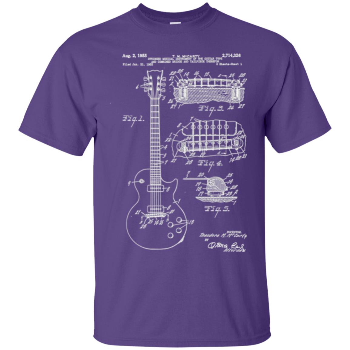 Guitar T-shirt Patent Print 1955 Purple