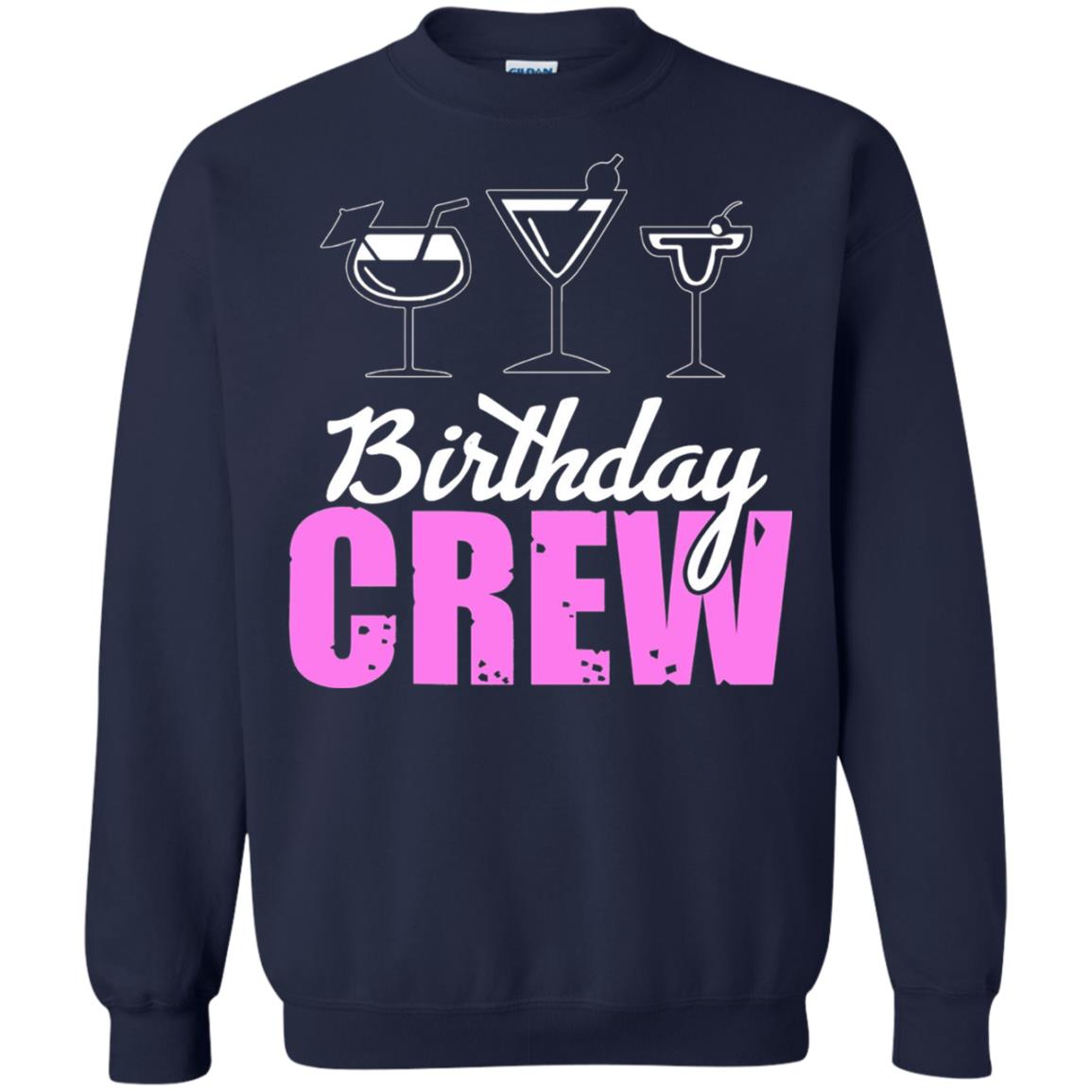 Birthday Crew Funny Girls Birthday Squad T-shirt Navy