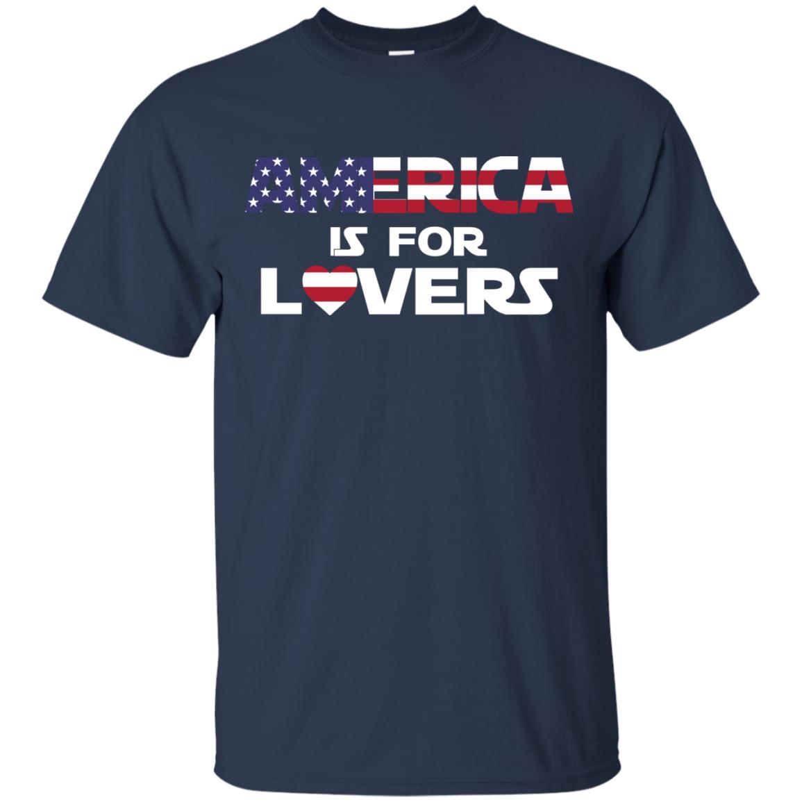 America Is For Lovers Flag Of United States Shirt Navy