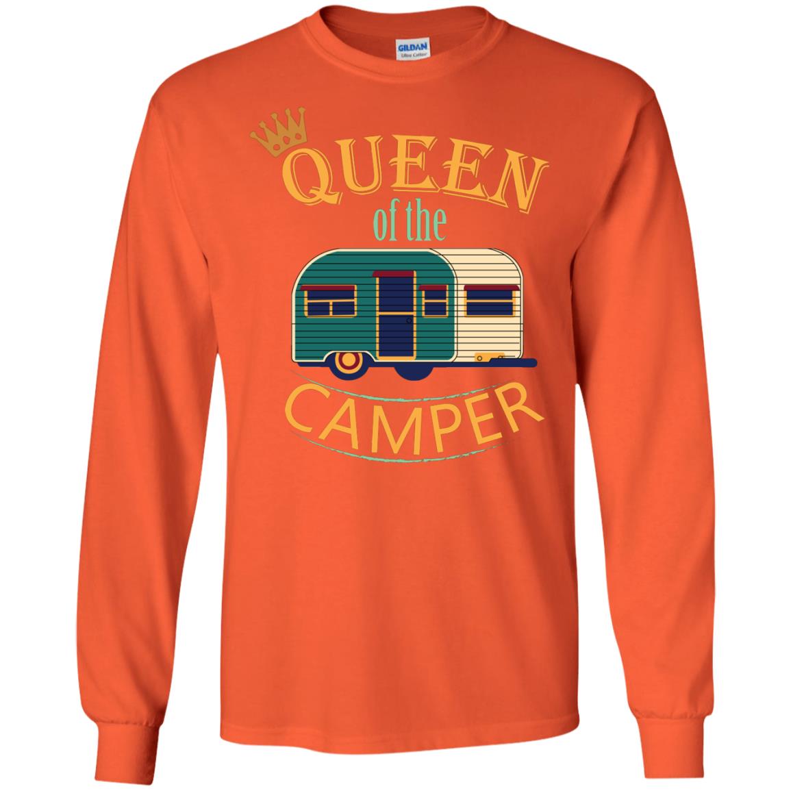 Queen Of The Camper Camping Lover Shirt Orange