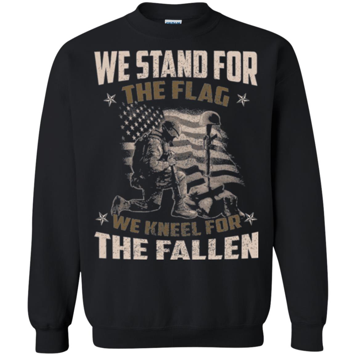 Stand For The Flag We Kneel For The Fallen Veteran T-shirt Black