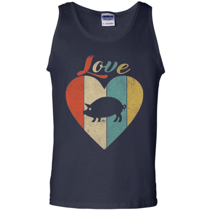 Beautiful Vintage Retro Pig Lover T-shirt Navy